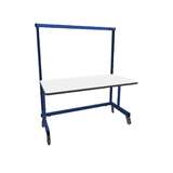 C-Leg Station, with Casters, 30"D x 48"W, ESD, 750lb, Blue, C-Leg Series redirect to product page